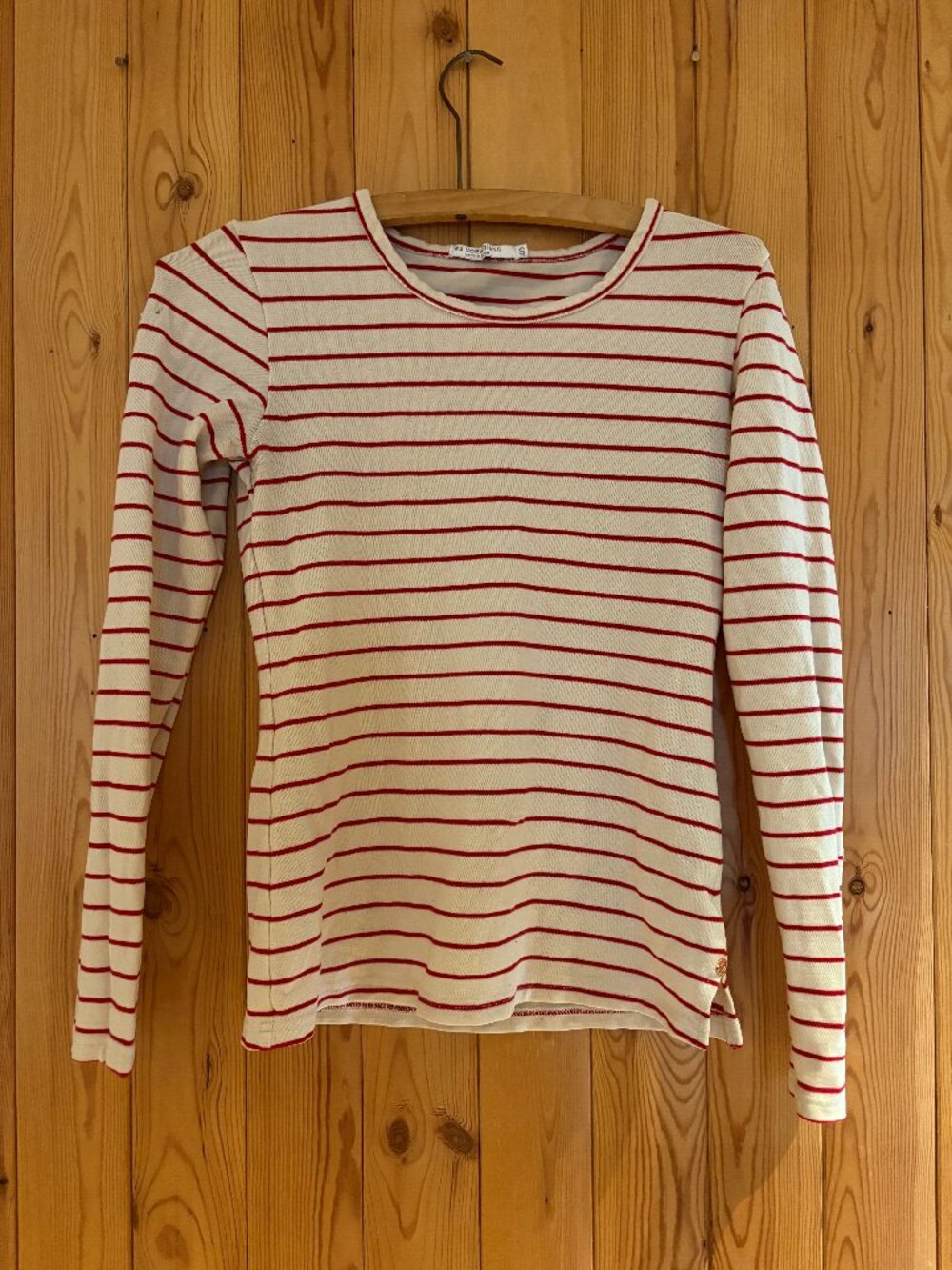 We Norwegians Designer White and Red Stripe Longsleeve Shirt